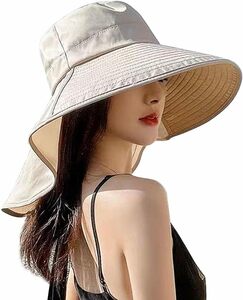 [ARSZHORSVS] 帽子 レディース uvカット 日焼け防止 つば広 日除け帽子 ハット【軽量・通気性・小顔効果】 サンバイ