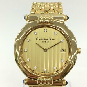 Christian Dior クリスチャンディオール 腕時計 GP オクタゴン 63151/2849 クオーツ 不動品 箱・コマ付き【CCBD8030】