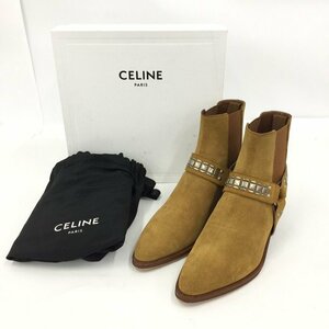 CELINE　セリーヌ　カマルグ　サイドゴアハーネスリングヒールブーツ　40　箱付き【CDAD5025】