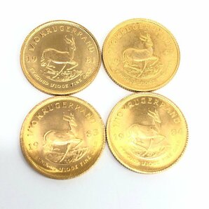 K22 南アフリカ クルーガーランド金貨 1/10oz 4点 おまとめ 総重量13.6ｇ【CCBC7034】の画像1