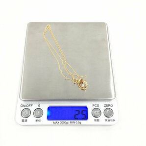 STAR JEWELRY スタージュエリー K18 D0.03ct ダイヤ付き ネックレス 2.5ｇ ケース付き 【CDAA9004】の画像8