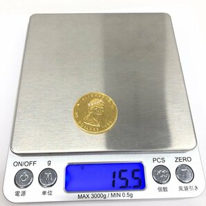 K24 純金 メイプルリーフ金貨 1/2オンス 15.5g【CCBB6042】の画像9