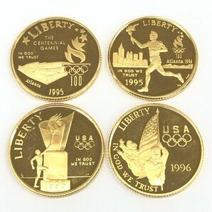K21.6 アトランタオリンピック記念金コイン 4点おまとめ 総重量33.2g【CCBB6061】の画像1
