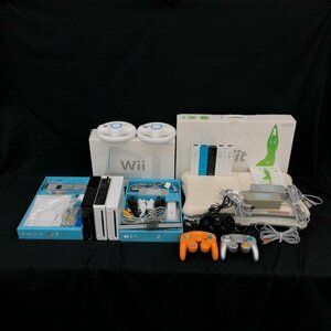 Nintendo 任天堂 Wii 本体 RVL-001 ホワイト 2点・ブラック/Wii Fit 2点 等 おまとめ【CDAG1005】