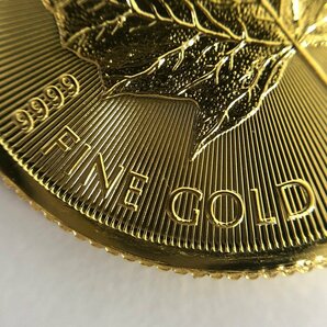 K24IG カナダ メイプルリーフ金貨 1/4oz 2018 総重量7.7g【CDAH7081】の画像3