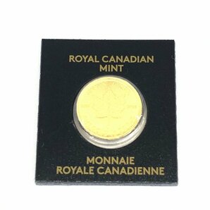 K24 金貨幣 カナダ メイプルリーフ金貨 50セント 表記重量1g ケース込み総重量1.4g【CDAC7002】の画像1