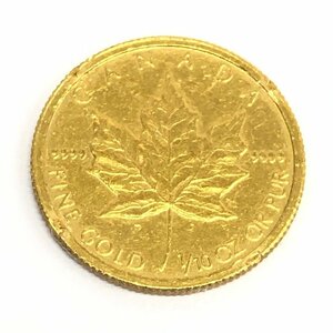 K24IG　カナダ　メイプルリーフ金貨　1/10oz　1990　総重量3.1g【CDAB7076】