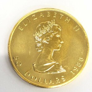 K24 金貨幣 カナダ メイプルリーフ金貨 50ドル 重量31.1g【CDAC7005】の画像3
