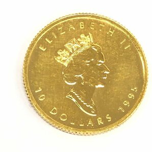 K24IG カナダ メイプルリーフ金貨 1/4oz 1995 総重量7.7g【CDAB6003】の画像2