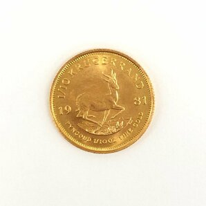 K22 南アフリカ共和国 クルーガーランド金貨 1/10oz 1981 総重量3.3g【CDAC6025】の画像1