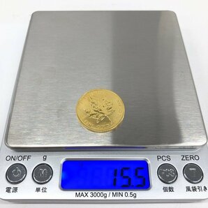 K24IG カナダ メイプルリーフ金貨 1/2oz 1988 総重量15.5g【CDAH6040】の画像7