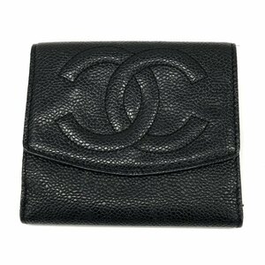 CHANEL シャネル キャビアスキン ココマーク 二つ折り財布 4254203 箱/ギャランティカード付き【CDAK6054】