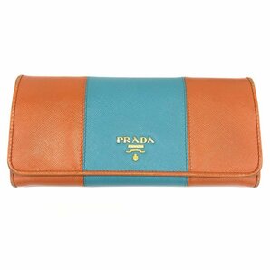 PRADA プラダ サフィアーノ バイカラー 二つ折り長財布【CDAN7026】の画像1