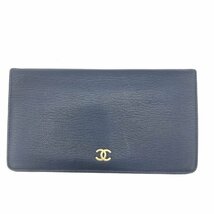 CHANEL シャネル 5507 ネイビー 長財布【CDAN7017】_画像1