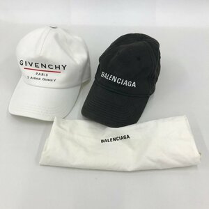 GIVENCHY ジバンシー/BALENCIAGA バレンシアガ 帽子 黒 白 2点セット【CDAN4058】