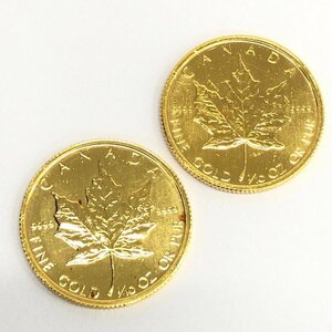K24IG Canada Maple leaf gold coin 1/10oz 2 sheets summarize gross weight 6.2g[CDAJ7011]