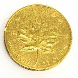K24IG Canada Maple leaf gold coin 1oz 1987 gross weight 31.1g[CDAJ7014]