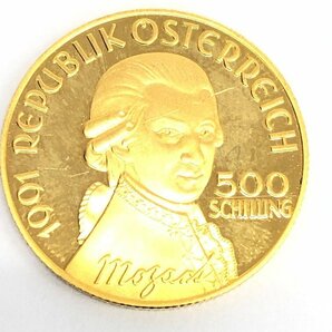 K23 オーストリア モーツァルト 1000シリング金貨 500シリング金貨 2枚まとめ 総重量24.5g【CDAJ7015】の画像5