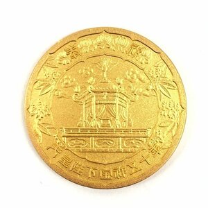 K24 純金 天皇陛下宝祚五十年 記念メダル 総重量26.1ｇ【CDAL6023】