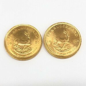 K22 南アフリカ クルーガーランド金貨 1/4oz 2点 おまとめ 総重量16.9ｇ【CDAL6045】の画像1