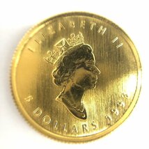 K24IG　カナダ　メイプルリーフ金貨　1/10oz　1993　総重量3.1g【CDAI7069】_画像2