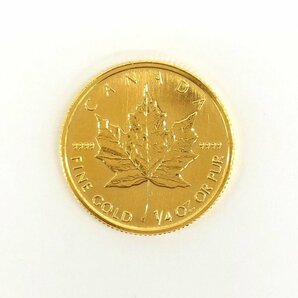 K24IG カナダ メイプルリーフ金貨 1/4oz 総重量7.7ｇ【CDAL6027】の画像1
