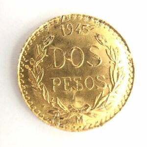 K21.6　メキシコ　2ペソ金貨　総重量1.6g【CDAI7074】