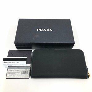 PRADA プラダ サフィアーノお財布 1M0506/TESSUTO FIOCCO 箱付き 黒色【CDAR3079】の画像2