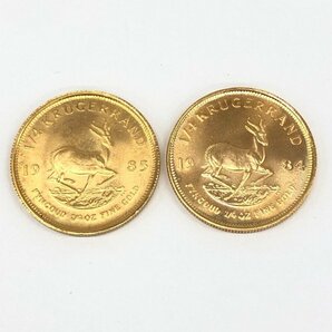 K22 南アフリカ クルーガーランド金貨 1/4oz 2点 おまとめ 総重量17.0ｇ【CDAS6043】の画像1