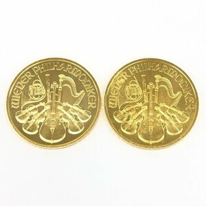 K24IG　ウィーン金貨　ハーモニー　1/2oz　2021　2枚まとめ　総重量31.1g【CDAR6018】