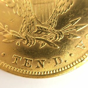 K21.6 アメリカ リバティヘッド 10ドル金貨 1881 総重量16.9g【CDAQ6010】の画像4