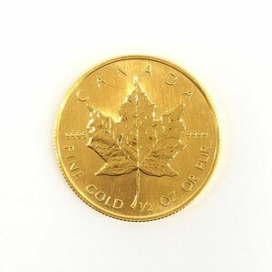K24IG カナダ メイプルリーフ金貨 1/2oz 1989 総重量15.5g【CDAQ6013】の画像1