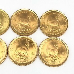 K22 南アフリカ共和国 クルーガーランド金貨 1/4oz 8枚まとめ 総重量68.0g【CDAR6019】の画像3