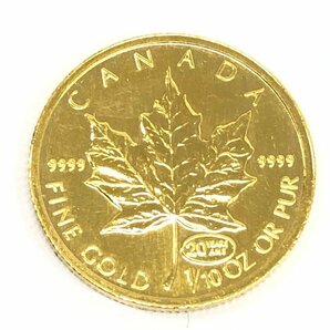 K24IG カナダ メイプルリーフ金貨 1/10oz 総重量3.1ｇ【CDAT7003】の画像1