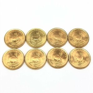 K22 南アフリカ共和国 クルーガーランド金貨 1/4oz 8枚まとめ 総重量68.0g【CDAR6019】の画像1