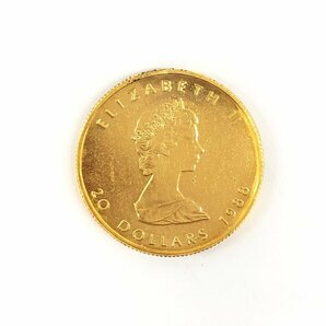 K24IG カナダ メイプルリーフ金貨 1/2oz 1988 総重量15.5g【CDAQ6048】の画像2