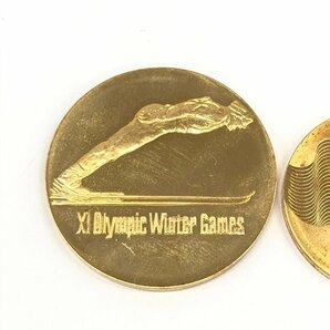 K18 EXPO70 札幌オリンピック冬季大会記念 金メダル 750刻印 2枚まとめ 総重量40.2g【CDAR6017】の画像2