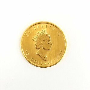K24IG カナダ メイプルリーフ金貨 1/4oz 1998 総重量7.8g【CDAQ6057】の画像2