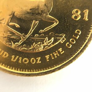 K22 南アフリカ共和国 クルーガーランド金貨 1/10oz 10枚まとめ 総重量33.9g【CDAR6024】の画像6