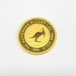 K24IG　オーストラリア　カンガルー金貨　1/10oz　1991　総重量3.1g【CDAR6034】