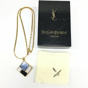 Yves Saint Laurent イブサンローラン スクエアストーンネックレス 箱・付属品付き【CDAT0007】の画像2