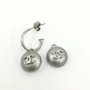 CHANEL Chanel here Mark earrings 99P silver color Junk [CDAV4031]