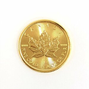 K24IG Canada Maple leaf gold coin 1/4oz 2022 gross weight 7.7g[CDAX6053]