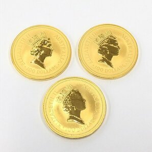 K24IG オーストラリア カンガルー金貨 1oz 3枚まとめ 総重量93.3g【CDAX0006】の画像2