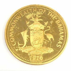 K12　バハマ独立3周年記念　100ドル金貨　1976　総重量18.0g【CDAX8019】
