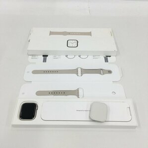 Apple Watch Series 7 GPS+Cellular 45mm A2478 / MKJQ3J/A スターライト 付属品 箱付き 初期化済み【CDAW4023】の画像9