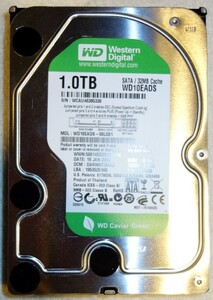 WESTERN DIGITAL WD10EADS [1TB SATA/300] 3.5インチ内蔵HDD 522時間