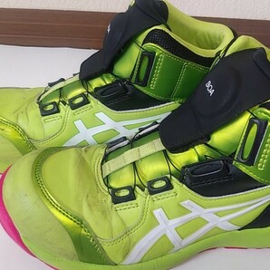  asics WIN JOB CP304 BOA アシックス ウィンジョブ セーフティー 安全靴 ネオンライム/ホワイト 限定色 25.5 ㎝ ホームクリーニング済み の画像1