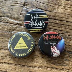 80's ヴィンテージ　vintage 缶バッジ　デフレパード　DEF LEPPARD 3セット