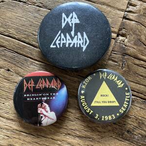 80's ヴィンテージ　vintage 缶バッジ　3セット DEF LEPPARD ロック